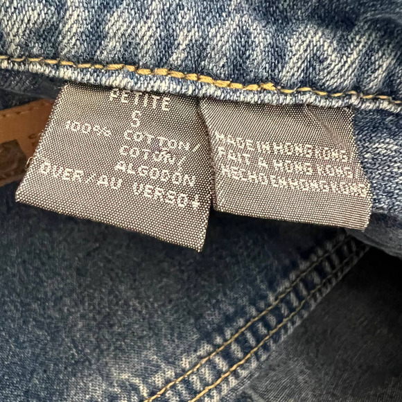 Vintage Liz Claiborne Jean Jacket with Sport Team Signatures Size Small Petite - Picture 9 of 9